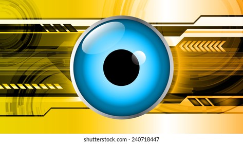 yellow Light Abstract Technology background for computer graphic website and internet, circuit board. eye