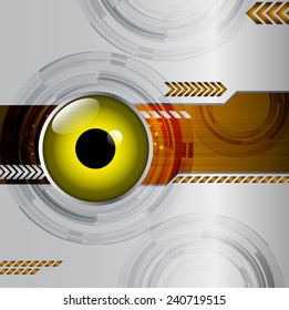 yellow Light Abstract Technology background for computer graphic website and internet, circuit board. eye