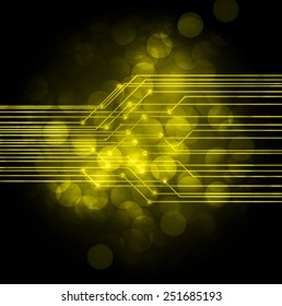 yellow Light Abstract Technology background for computer graphic website and internet, circuit 