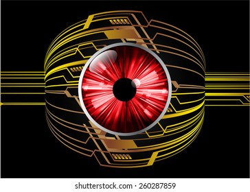 yellow Light Abstract Technology background for computer graphic website business and internet,  black background. red eye