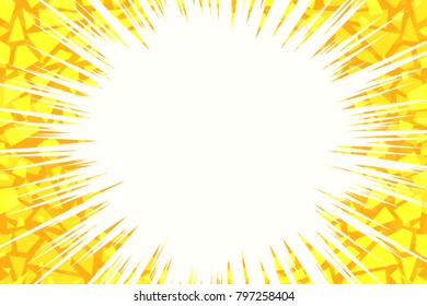 yellow light background cracked. Pop art retro vector illustration