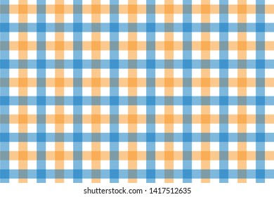Yellow and Light Blue Gingham pattern. Texture from rhombus/squares for - plaid, tablecloths, clothes, shirts, dresses, paper, bedding, blankets, quilts and other textile products. Vector EPS 10