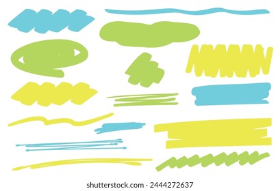 Yellow, light blue and yellow green highlighter set