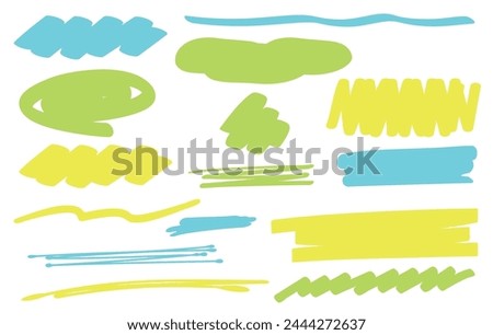 Yellow, light blue and yellow green highlighter set