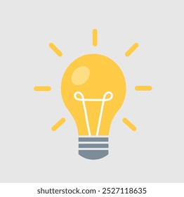 Ilustración vectorial de bulto de luz amarilla