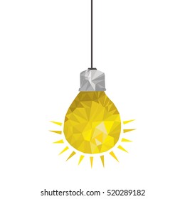 yellow light bulb abstract geometric hanging