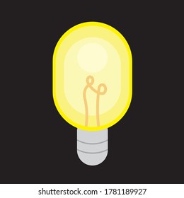 
a yellow light bulb with a black background