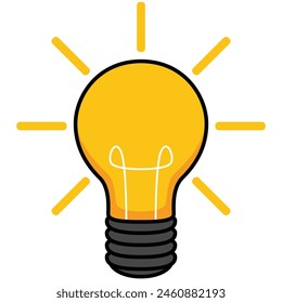 Yellow light bulb cartoon illustration