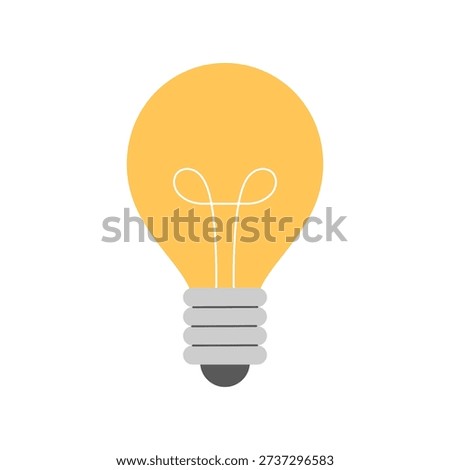 Yellow light bulb, creative idea and unique insight, invention symbol vector illustration