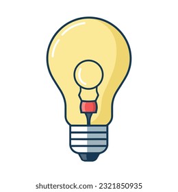 Diseño de bombilla amarilla sobre blanco