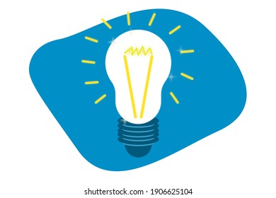 The yellow light bulb is full of ideas And creative thinking, analytical thinking for processing. Light bulb icon vector. on white backgrounds