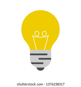 Yellow Light Bulb Icon Creative Idea Solution Symbol Vector Illustration