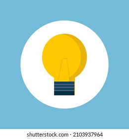 Icono de la bombilla amarilla para el diseño sobre el tema de una idea o negocio. Imagen aislada de vectores para uso en clipart o web design