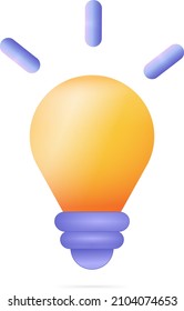 Yellow light bulb icon, icon for idea, icon for strategy, symbols for idea