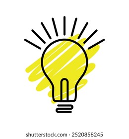 Yellow light bulb icon  Ideas  inspiration	