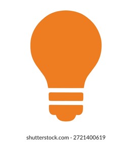 Ícone de lâmpada amarela ilustração vetorial. Símbolo simples de ideia plana para criatividade, inovação, inspiração, capacidade intelectual e descoberta de soluções isolado em fundo branco.