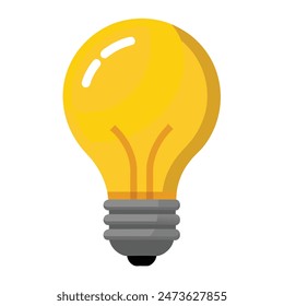 Yellow light bulb illustration on white