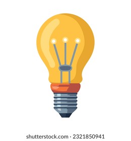 Yellow light bulb illustration over white