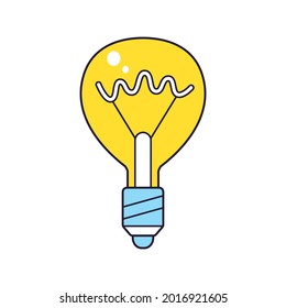 Icono de vector de dibujos animados aislados con bombilla amarilla