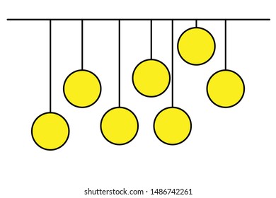Yellow light bulb with lines, simple lines, vector illustration