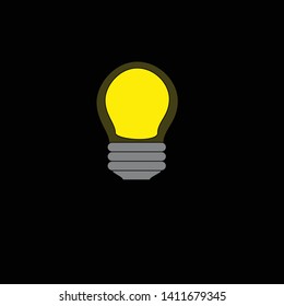 Yellow Light Bulb at midnight