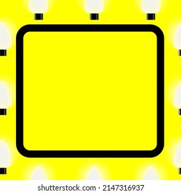 Yellow light bulbs seamless pattern and copy space.