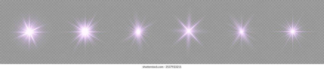 Yellow light effect reflections, neon illumination in yellow colors. Bright light lens. Police light effects, lines. Shiny stars, glowing sparks on a black background. Vector	