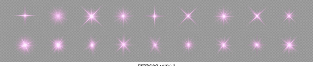 Yellow light effect reflections, neon illumination in yellow colors. Bright light lens. Police light effects, lines. Shiny stars, glowing sparks on a black background. Vector	