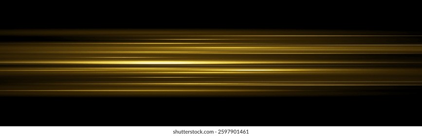 Yellow light and fast moving stripes on a black background.