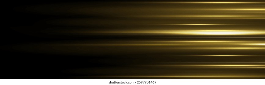 Yellow light and fast moving stripes on a black background.