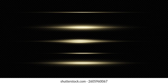 Yellow light and fast moving stripes on a black background.	