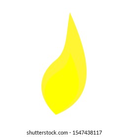 Yellow light or fire isolated on a white background
