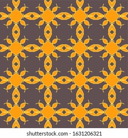 yellow light soft brown floral seamless flat design vector illustration culture vintage color background interior