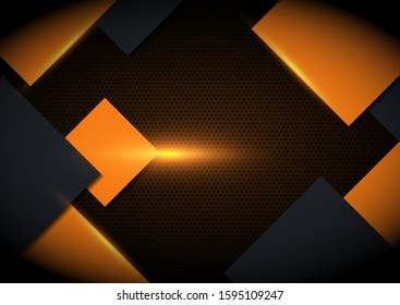 Yellow light with wavy mesh background Cover layout template