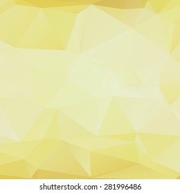 Yellow light white gold color abstract geometric rumpled triangular low poly style vector illustration graphic background