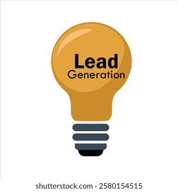 yellow lightbulb idea concept illustration. Isolated white background