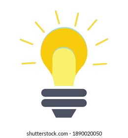yellow lightbulb illustration on clean white backdrop