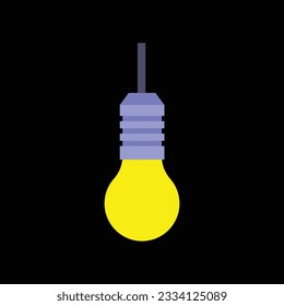 Yellow Lightbulb Simple Flat Vector