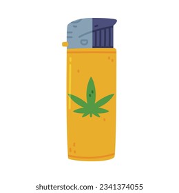 Encendedor amarillo como dispositivo portátil para encender cigarrillos y generar iluminación vectorial de llama