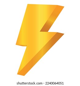 Yellow Lightning Bolt 3D Vectorart