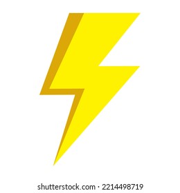Icono de rayo amarillo, ilustración vectorial.