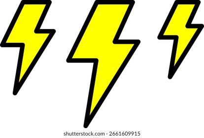 Yellow Lightning Bolt Icon Vector Illustration