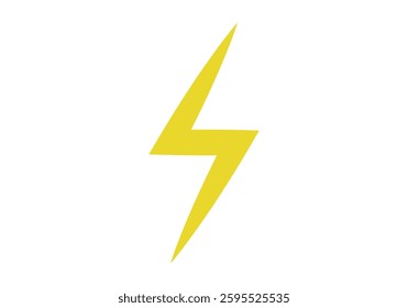 Yellow lightning bolt or lightning on white background