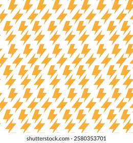 Yellow Lightning Bolt Shape Print. Thunder Seamless pattern. Vector illustration