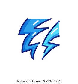 Yellow Lightning Bolt Striking Surface