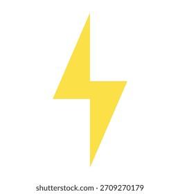 Yellow lightning bolt symbol representing energy and power in flat design style