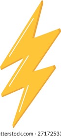 gelber Blitz Blitz Donner elektrisches Symbol, flach minimalen Vektorstil