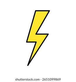 yellow lightning bolt vector icon illustration