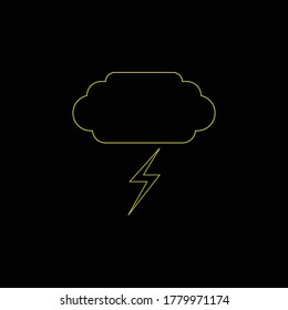Gelbe Blitze und Wolkengrafik