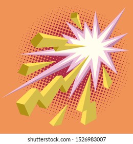 yellow lightning comic background. Pop art retro vector illustration drawing vintage kitsch